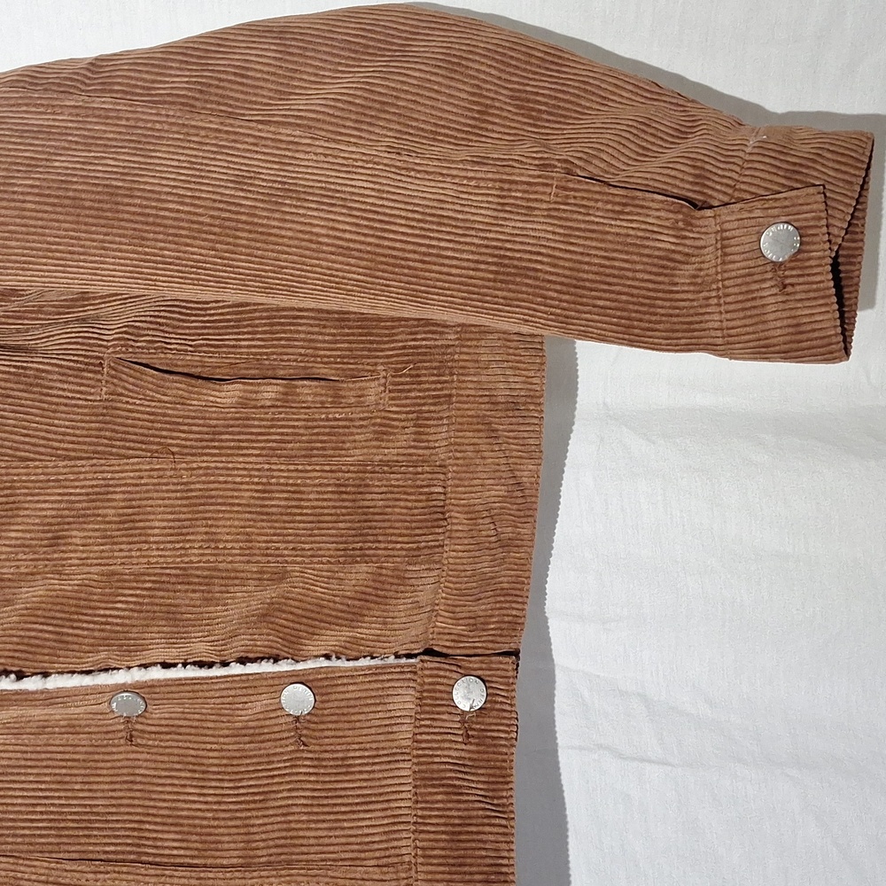 3/$20-Brown Corduroy Jacket, Cropped,  Sherpa Collar And Lining, 12, NWOT - Picture 6 of 14